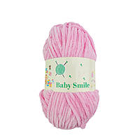 BABY SMILE (Бейбі Смаiл) № 008 рожевий (Пряжа плюшева, нитки велюр для в'язання)
