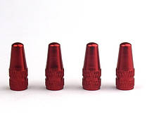 Ковпачки на ніпель Presta, алюміній, пара Червоні
