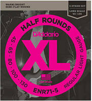 Струны для бас-гитары D'Addario ENR71-5 XL NICKEL HALF ROUNDS BASS 5 45-130