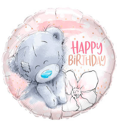 Повітряна кулька "Тедді з квіткою", США, розмір - 45 см, фото 1