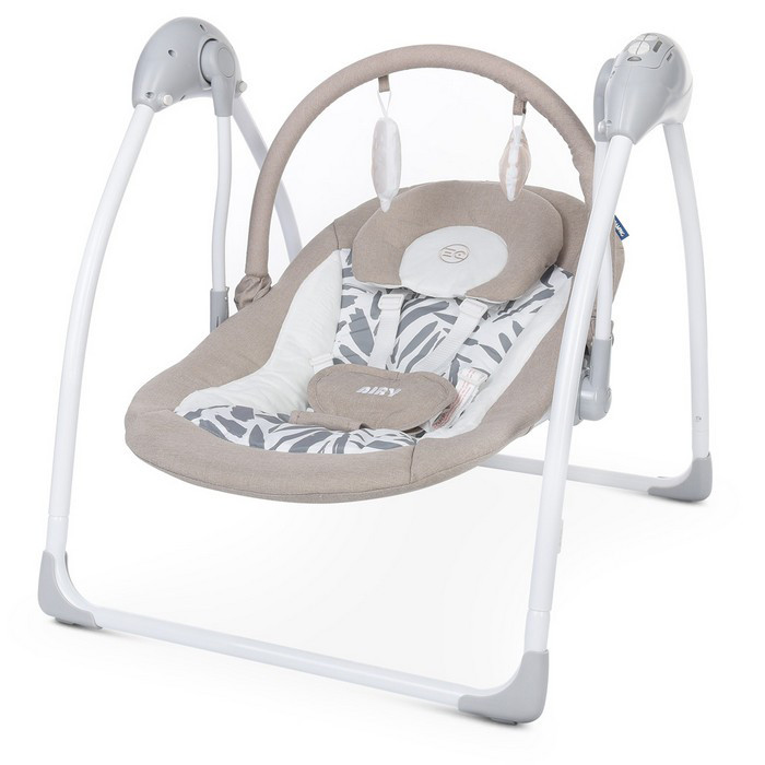 Гойдалка El Camino ME 1047L AIRY, 5 швидкостей гойдання, ДУ, ремень безпеки, Бежевий, фото 1