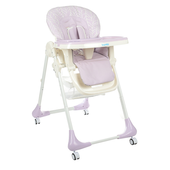 Стільчик для годування Bambi M 3233L Lilac, колеса, всі регулювання, Ліловий