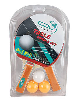 Набір для настільного тенісу (Пінг-Понг), 2 ракетки та 3 м'ячики (000011)