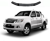 Дефлектор спойлер на капот авто Toyota Hilux 2011-2015 (Тойота Хайлюкс) EuroCap мухобойка