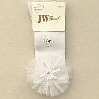 Нарядные гольфы для маленьких девочек JW с фатином Белые 12 / 12-24 мес.