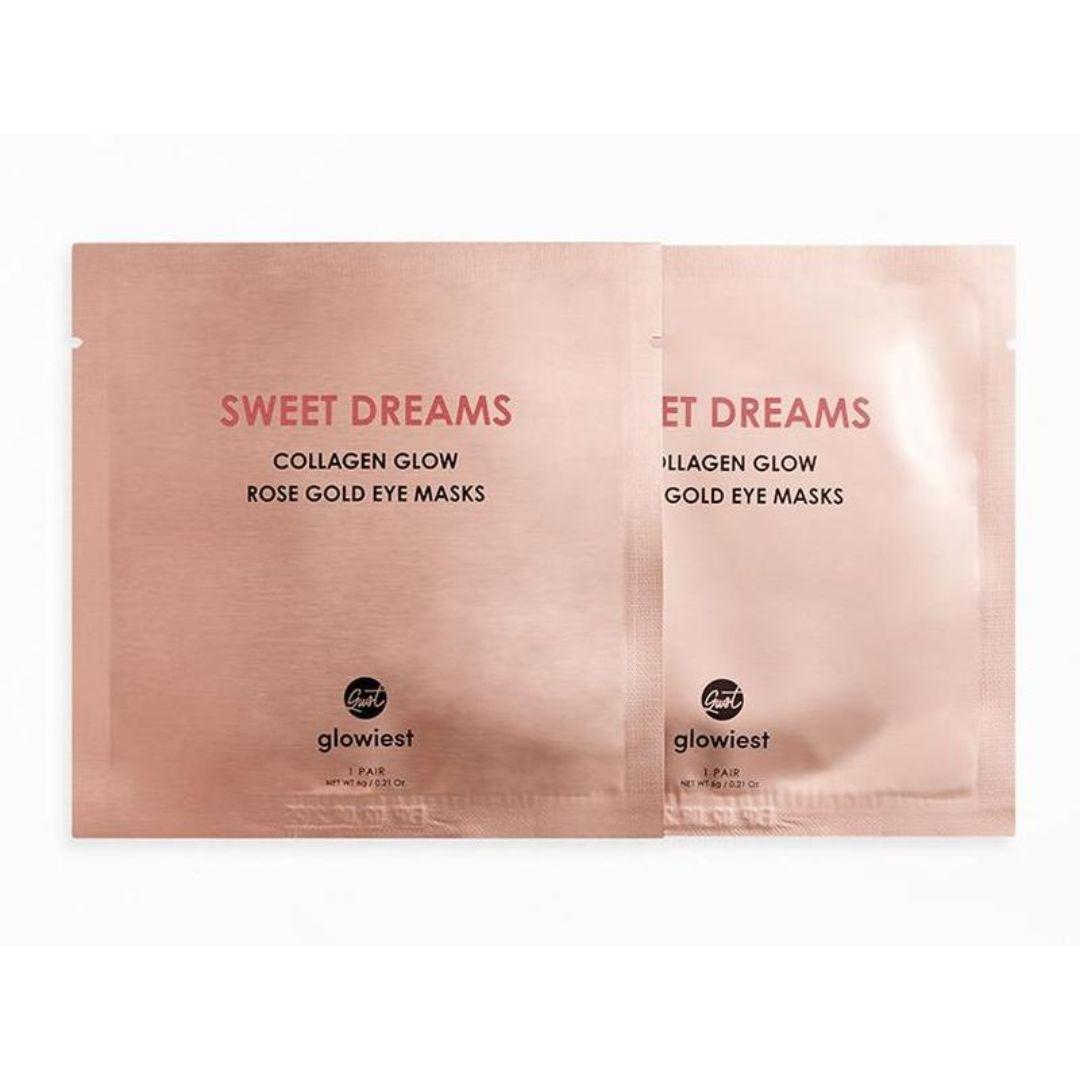 Коллагеновые патчи для лифтинга кожи вокруг глаз Glowiest Sweet Dreams Collagen Glow Rose Gold Eye Mask 1 пара - фото 5 - id-p1906927027