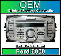 Б/у автомагнитола Ford 6000, автомобильная стереосистема Ford Focus серебристого цвета