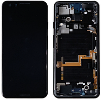 Дисплей (екран) для Google Pixel 3 + тачскрин, чорний, OLED, оригінал (541) з передньою панеллю, Just Black