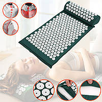 Коврик массажно-акупунктурный с подушкой Acupressure Mat Аппликатор Кузнецова Коврик для спины/ног с подушкой