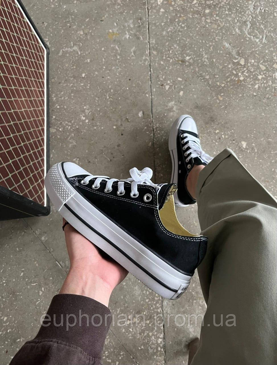 Кроссовки, кеды отличное качество Converse Chuck Taylor All Star Platform Black White Размер 36 - фото 8 - id-p1906945224