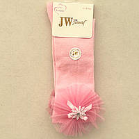 Нарядные гольфы для маленьких девочек JW с фатином Розовые 12 / 12-24 мес.
