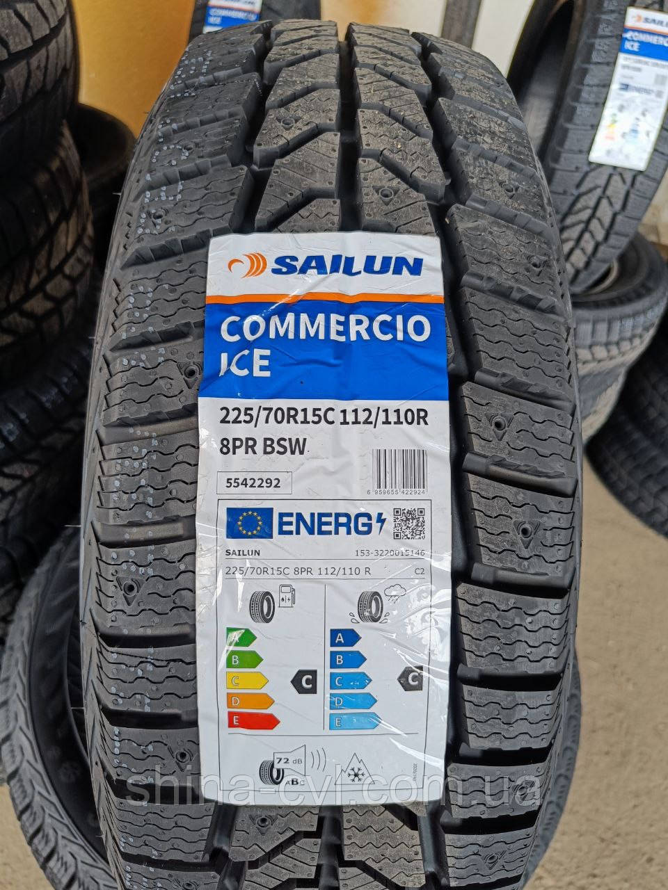 Зимові вантажні шини 225 70 R15C 112/110R 8PR BSW SAILUN COMMERCIO ICE, фото 1