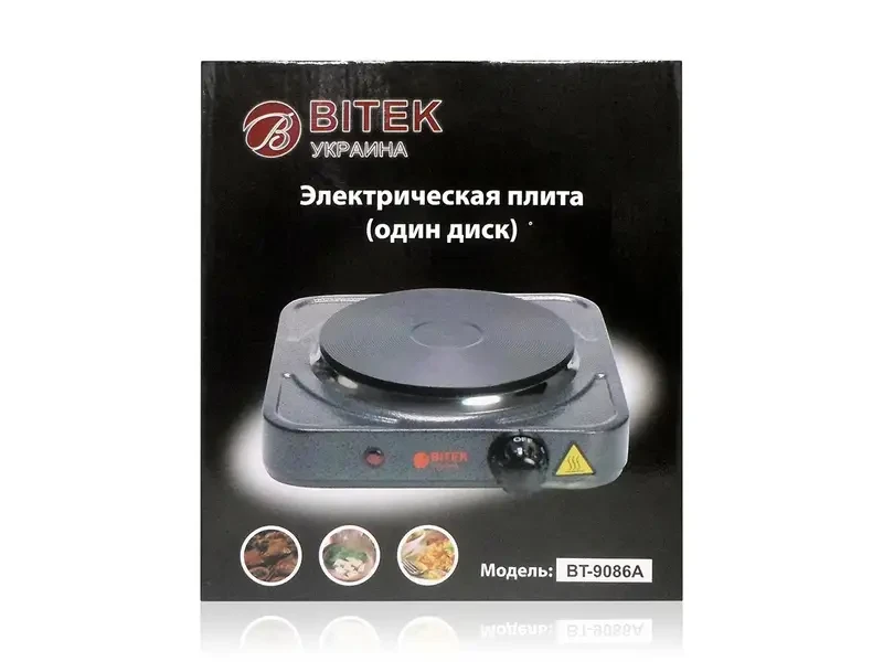 Електропліта 1 диск 1000 Вт 150 мм BITEK BT-9086A 12шт 9658