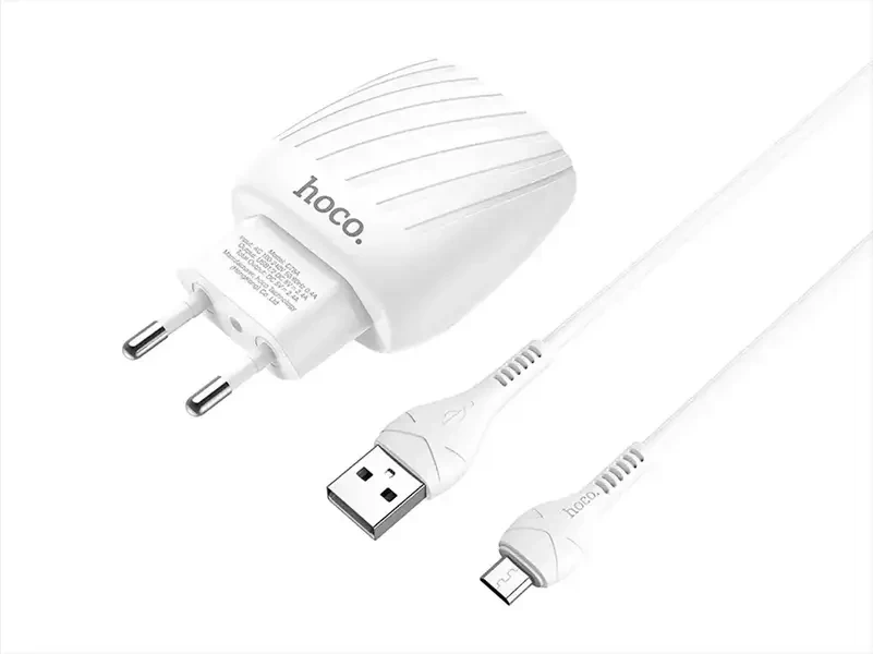Зарядний пристрій 220 В USBx2 з кабелем USB — micro USB Hoco C78A Max Energy 120 шт. 9962