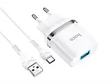Зарядний пристрій 220 В USBx1 з кабелем USB — Type-C Hoco N1 Ardent 120 шт 8134, фото 3