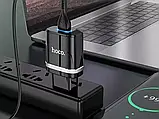 Зарядний пристрій 220 В USBx1 з кабелем USB — Type-C Hoco N1 Ardent 120 шт 8134, фото 6