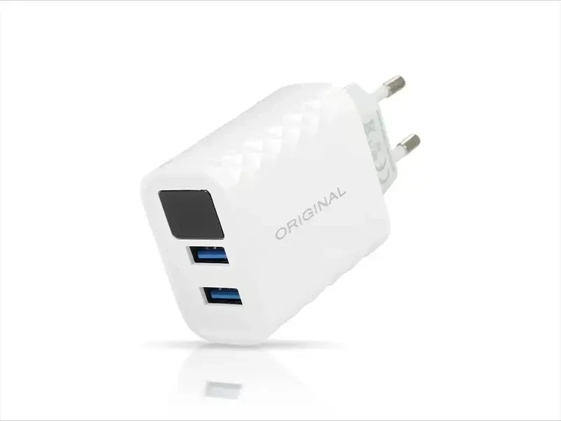 Зарядний пристрій 220 В 2,4 А USBx2 LCD Original AR-320 250 шт 7351