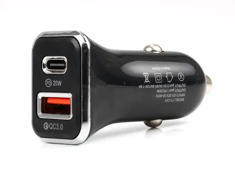 Зарядний пристрій 12 В 3,0 А 20 Вт QC3.0 USBx1 Type-Cx1 YY-C04 250 шт 7337