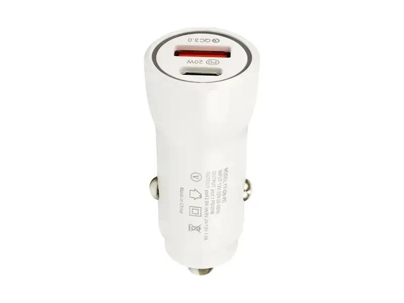 Зарядний пристрій 12 В 3,0 А 20 Вт QC3.0 USBx1 Type-Cx1 YY-GN-PD 250 шт 7333