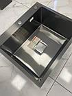 Прямокутна чорна інтегрована кухонна мийка Platinum Handmade 6050 PVD 30/10 мм (23232), фото 4