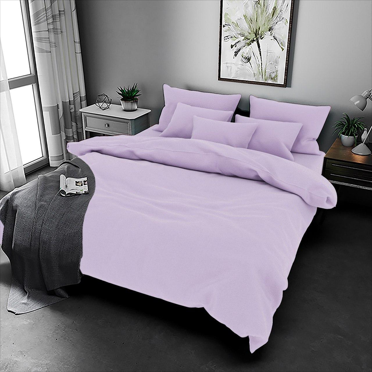 Підковдра на блискавці 145х215 (Бязь) | Полуторна підковдра від виробника "Королева Ночі" | Однотонний бузковий, фото 1