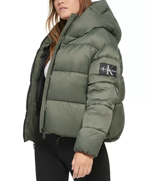 Women's calvin klein puffer jacket deals