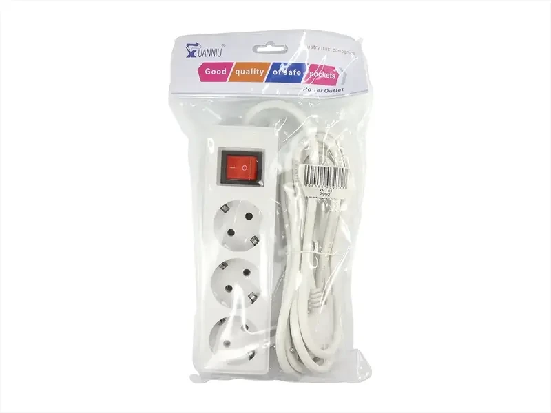 Фільтр мережевий 3 розетки 3,0 м XN-03 60 шт 7992