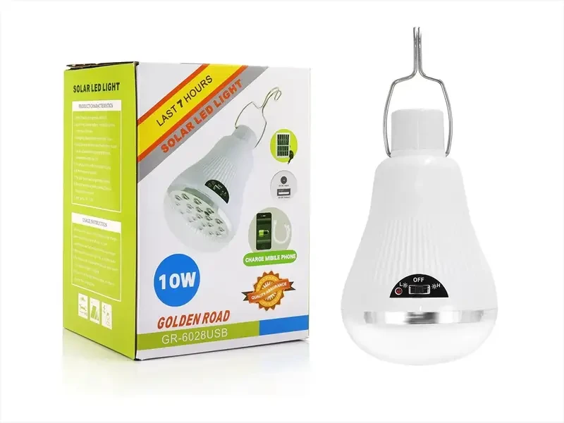 Лампа діодна для кемпінгу USB Solar панель Golden Road GR-6028USB 80шт 7455