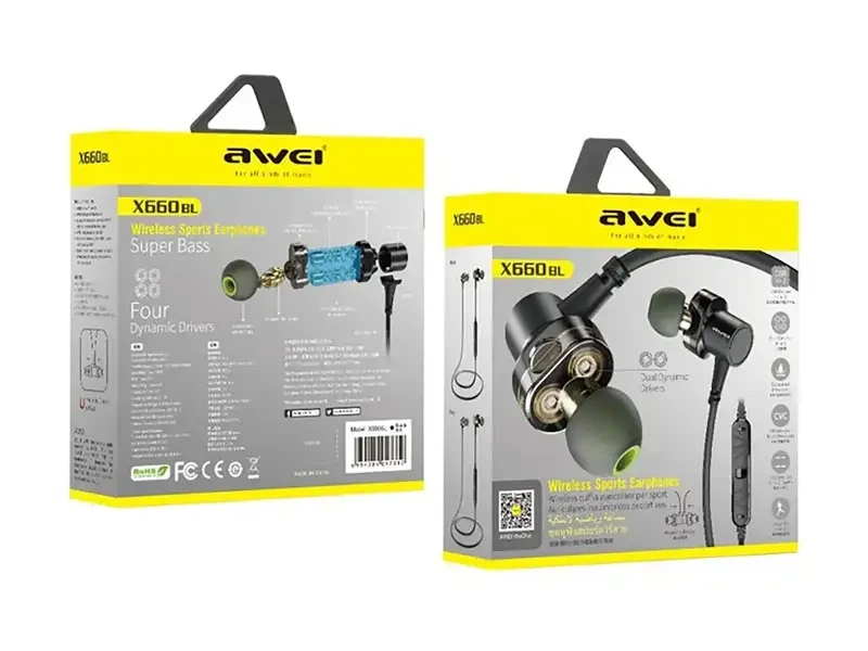 Навушники вакуумні з мікрофоном Bluetooth AWEI A960BL 120 шт 9120, фото 1