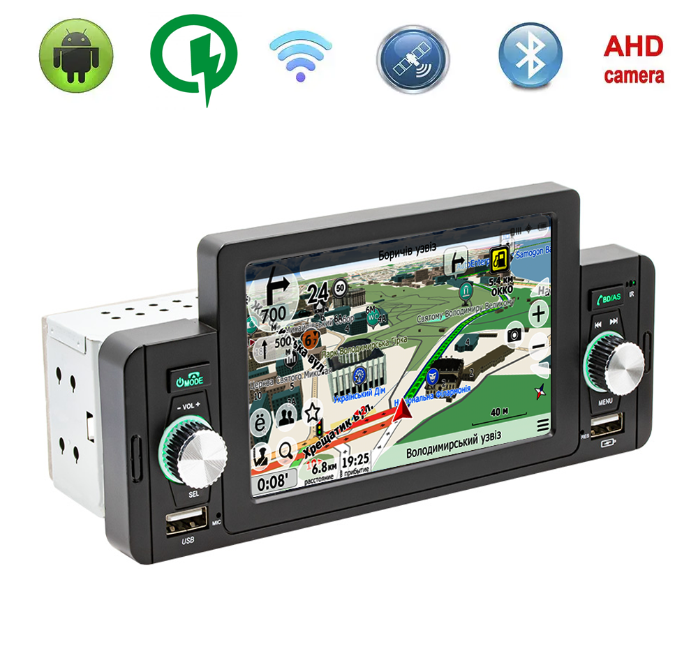 Автомагнітола 1DIN Terra 160, Android, GPS, 2Gb + 32 Gb, екран 5", фото 1