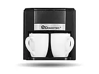 Кофеварка 2 чашки 500Вт 300мл 220В Domotec MS-0708 Black 6шт 9520