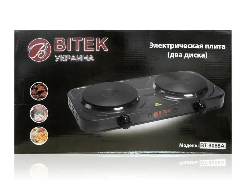 Електроплита 2 диски 2000 Вт 150 мм BITEK BT-9088A 6шт 9659, фото 1