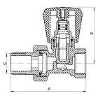 Вентиль радіаторний KOER KR.903.CHR.W прямий 1/2"x1/2" з американкою KR2823, фото 2