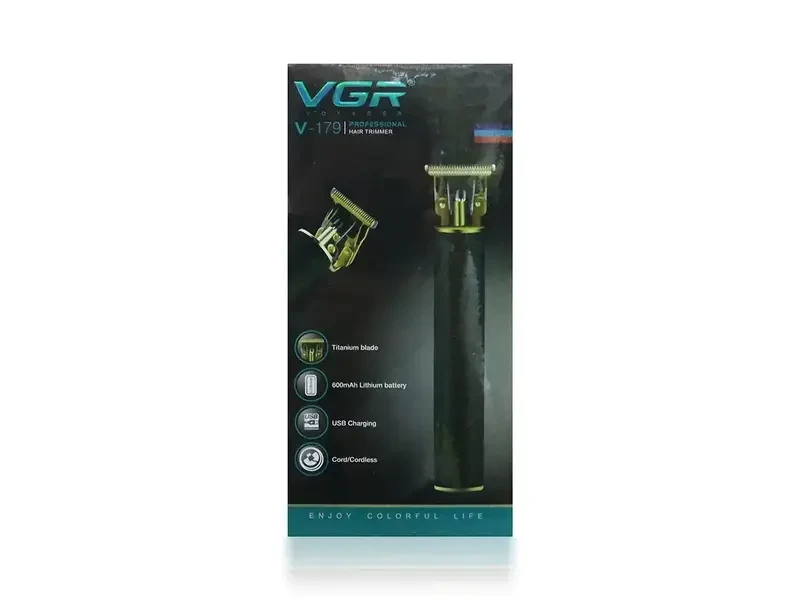 Машинка для стриження волосся акумуляторна підзарядка від USB VGR V-179 40 шт 7027