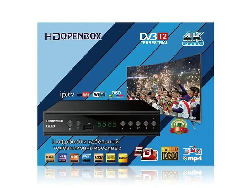 Цифровий ефірний приймач з екраном DVB-T2 OpenBox IPTV/YouTube/WiFi/MP4/4K/1080 OP-2021 60 шт 8852