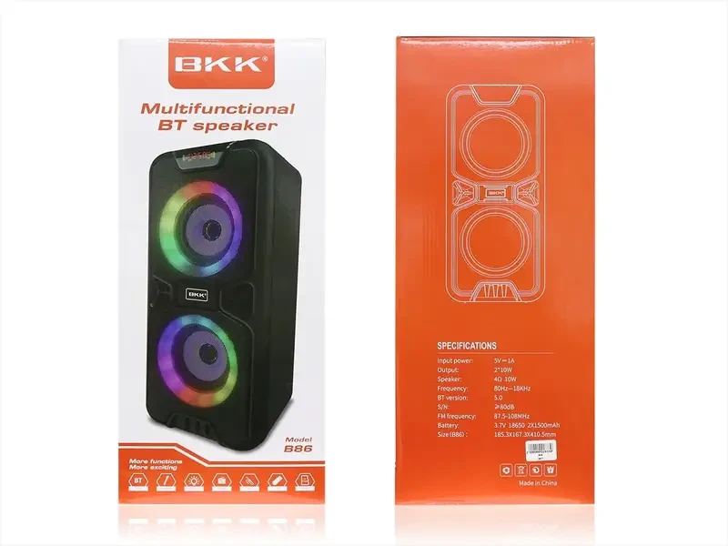 Колонка музична портативна Bluetooth BKK B86 12 шт 8917, фото 1