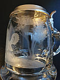 Колекційний кришталевий пивний келих з олов'яною кришкою Щастя, фото 3