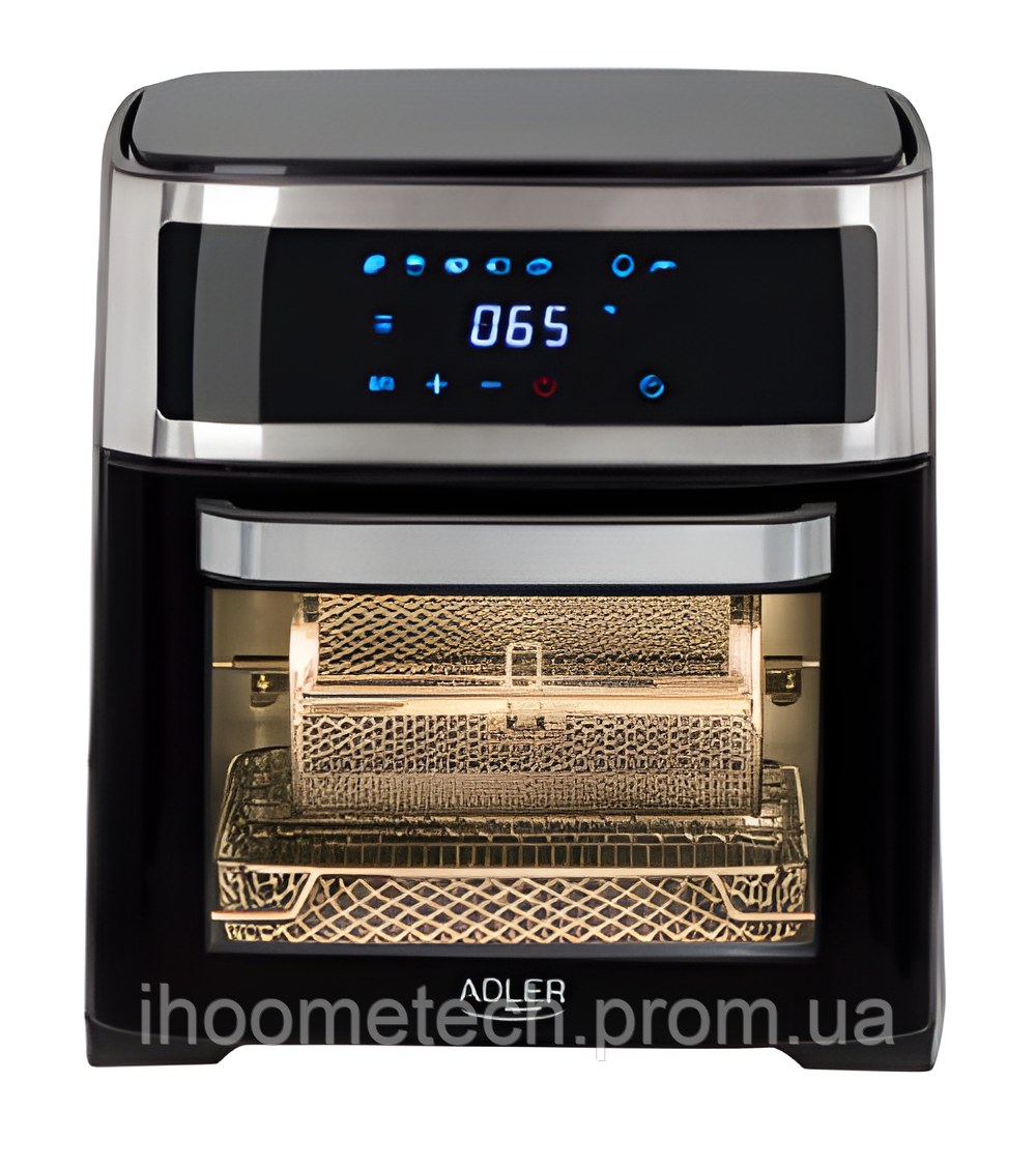 Мини печь-духовка Adler AD 6309 8 в 1 без жира 13 л, 2500 Вт, Мультипечи, Аэрогриль без масла, Аэрофритюрницы - фото 6 - id-p1906975063