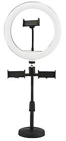 Кільцева світлодіодна LED лампа RIAS CXB-260A 26см зі стійкою та з пультом 3 тримача