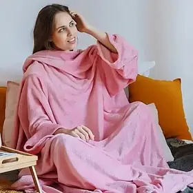 Плед із рукавами Snuggie на флісі Pink (3_03608)