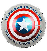 Воздушный шарик "Щит Капитана Америки", размер - 45 см