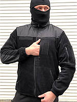 Тактическая флисовая кофта полиции черная Флиска мужская для полиции на молнии с карманами