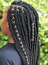 Прикраса для волосся шнур 5м для афро кос дред плетена еластична мотузка в зачіску модна тасьма срібло