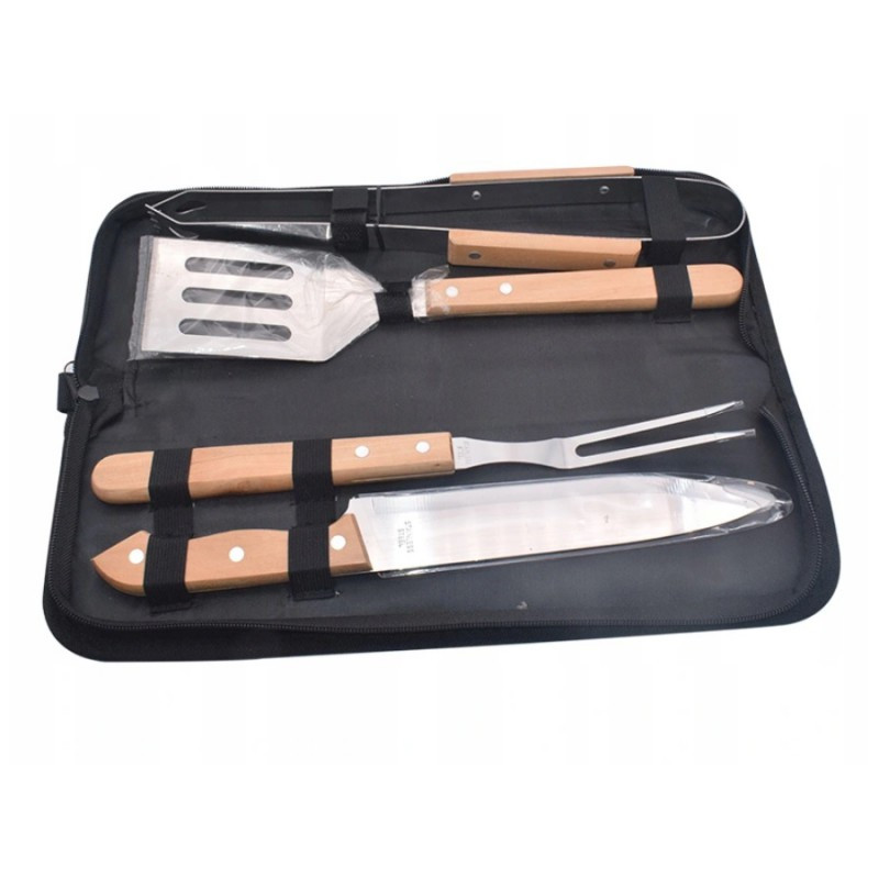 Набір інструментів для гриля в чохлі 4 шт., BBQ Tools Set AL 4 (36 шт./ясть)