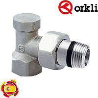 Отсекающий угловой радиаторный кран 1/2"х1/2" Orkli (Испания)