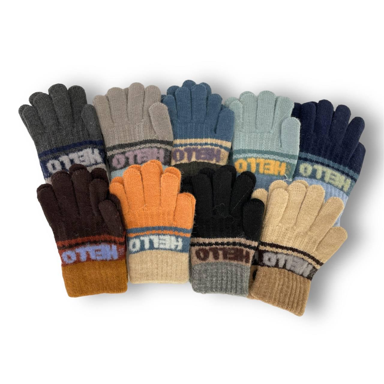 ОПТ Рукавички в'язані дитячі, р. 15 (7-8 років), виробник Китай, (12 шт./набір), фото 1