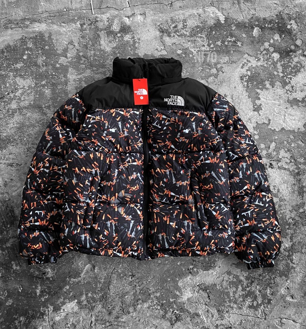 Куртка чоловіча зимова чорна без капюшона з логотипом TNF (The North Face)