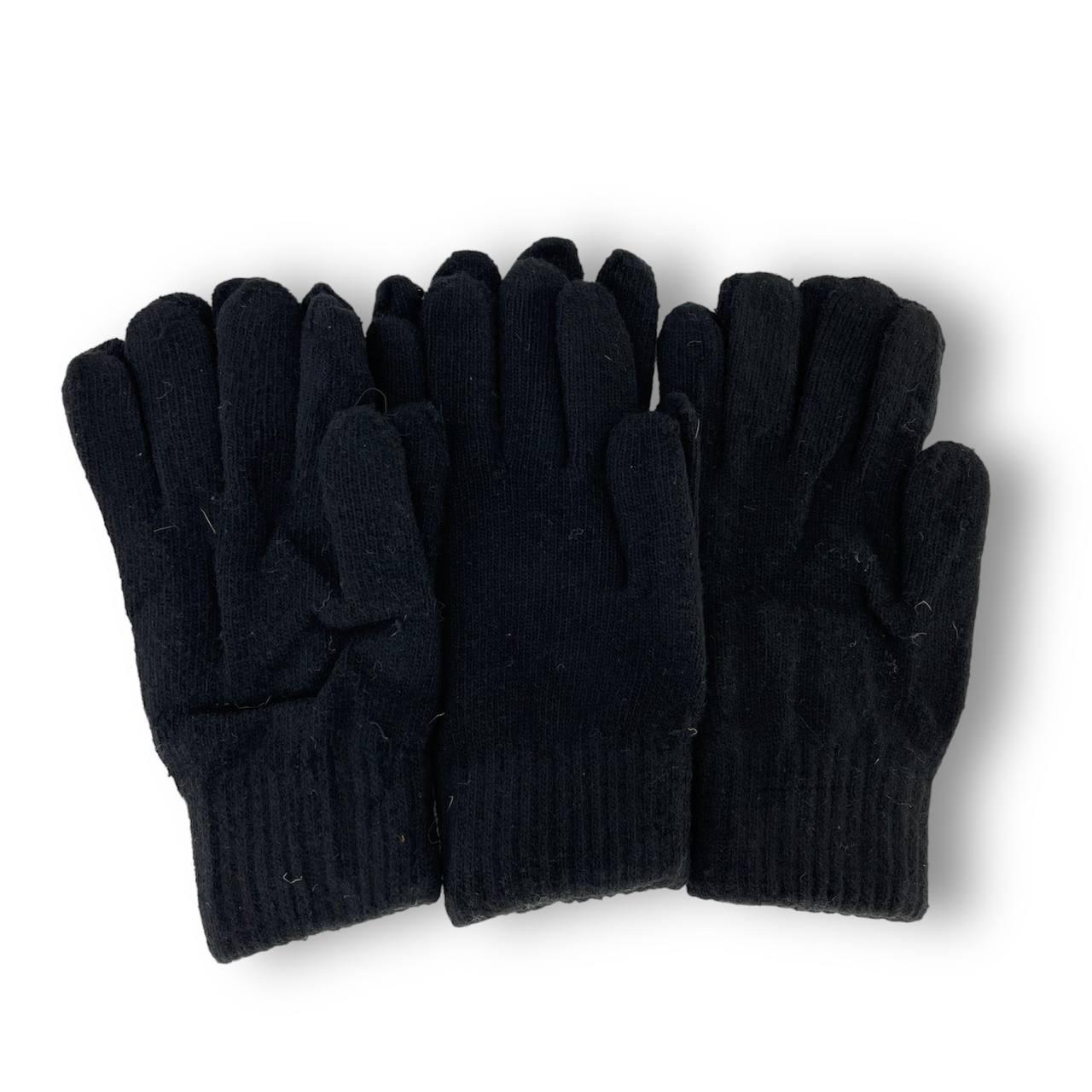 ОПТ Рукавички в'язані, подвійні, р. 26 (дорослі), виробник Китай, (12 шт./набір), фото 1