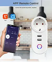 Умная WIFI-розетка Elivco/Woolley SA-002 10A Smart Plug на 2 USB