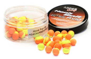 Плавальні бойли Adder Carp Hook Boilies Avid Pop-Up 10 мм / 90 мл Peach-PineApple / Персик - Ананас